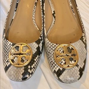 Tory Burch python square heel loafers size 11